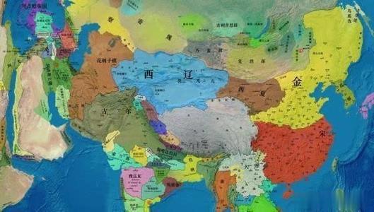 西辽与当时各国的版图