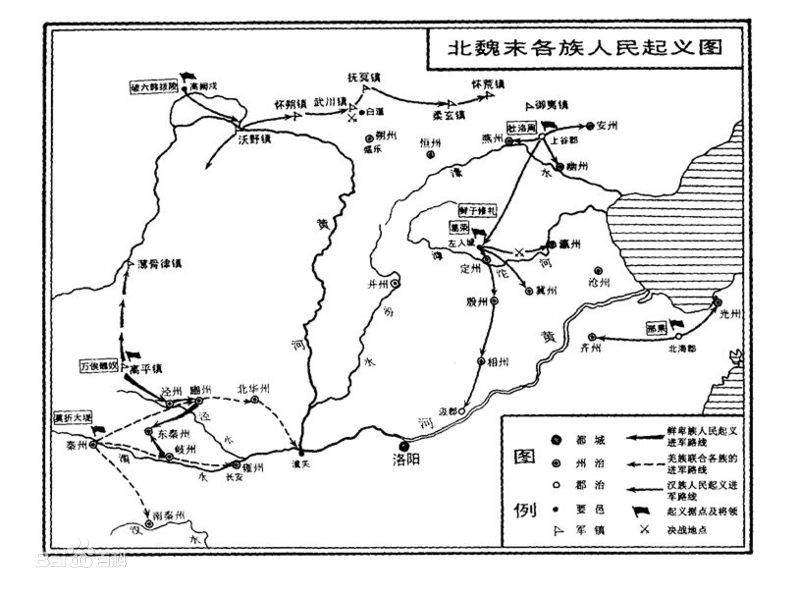 指的是在中国南北朝时期的北魏正光五年(公元524年)北方六镇戍卒和